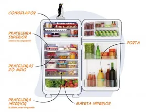 Qual a maneira correta de armazenar os alimentos no refrigerador/geladeira