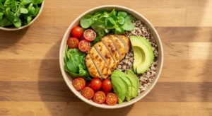 Cardápio equilibrado planejado pela nutricionista em Saúde